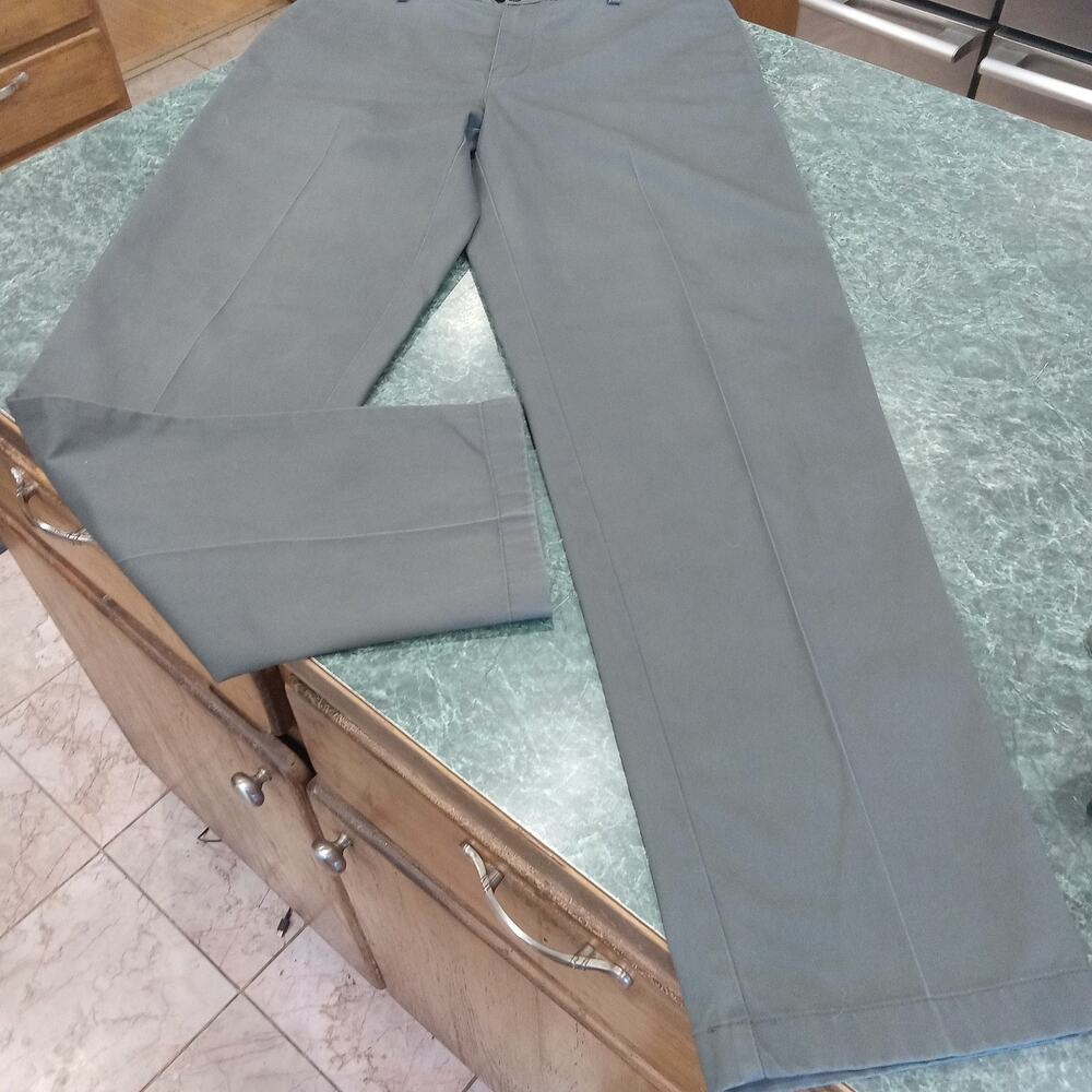 LL Bean Classic Fit Pants Men's 35x34 Gray Chino Twill Vintage Casual 212330